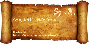 Szajkó Mária névjegykártya